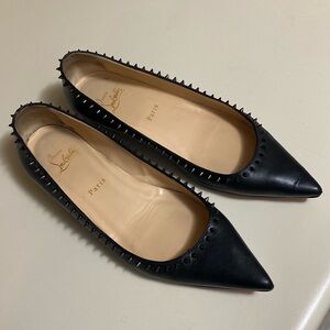 Black Christian Louboutin flats. Size 8.5 (or 39 1/2)
